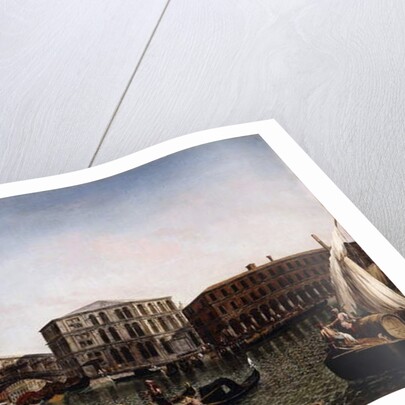 The Rialto Bridge, Venice with the Fondaco dei Tedeschi in the Foreground, by Michele Marieschi