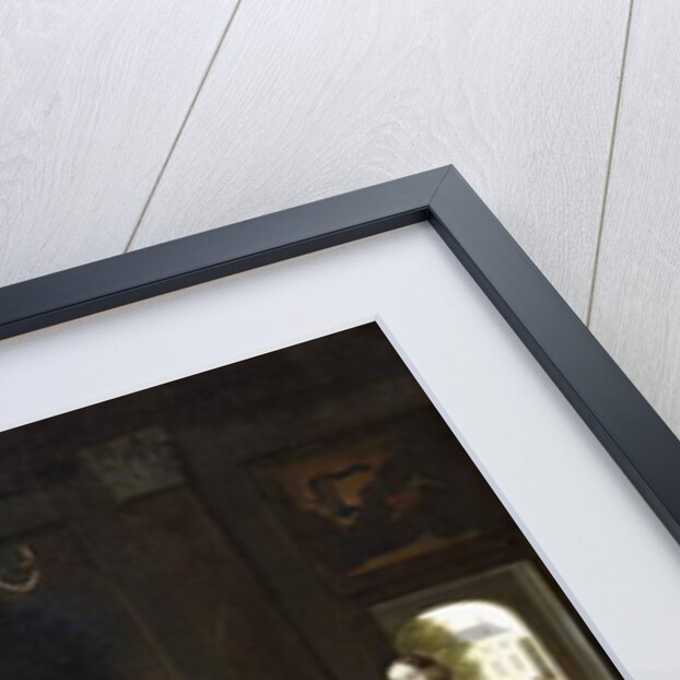 Group Portrait of the Jacott-Hoppesack Family with a Hound in a Sumptuous Classical Interior, a Lady and Gentleman Strolling in a Park Through a Doorway Beyond by Pieter de Hooch