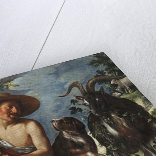 A Shepherd Piping on a Knoll, a Dog and his Flock Nearby by Peter Wtewael