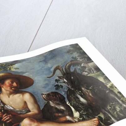 A Shepherd Piping on a Knoll, a Dog and his Flock Nearby by Peter Wtewael