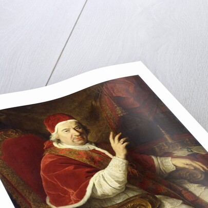 Portrait of Pope Benedict XIV, seated three-quarter-length, his Right Arm Raised in Benediction, by Pierre Subleyras