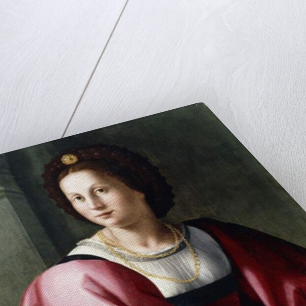 Portrait of a Lady, seated three-quarter-length, Holding a Glove by Francesco Ubertini Il Bacchiacca