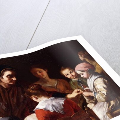 Girls being taught Needlework by a Seamstress, by Giuseppe Bonito