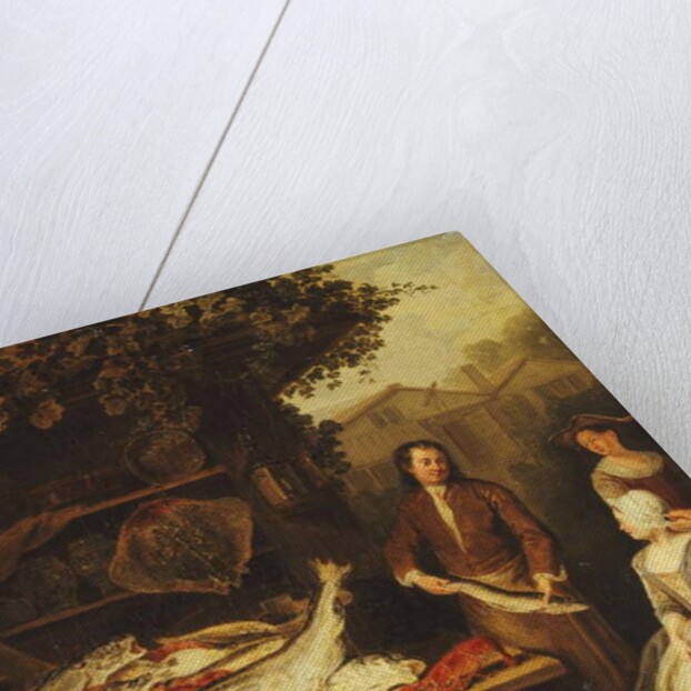 A Fishmonger displaying a Pike to a Maid, 1727 by Pierre Angelis or Angillis