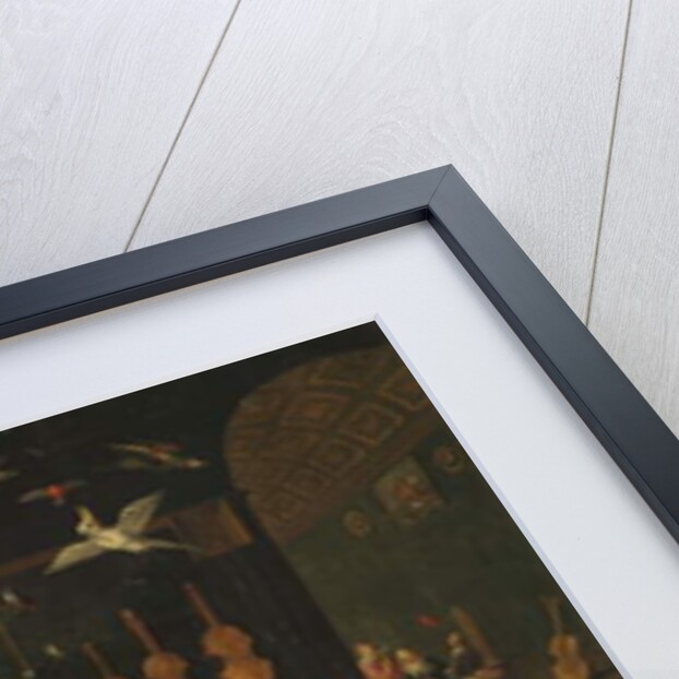 A Personification of Music: A young Woman playing a Lute on a Terrace before an open Gallery by Jan van I & Willemsens Abraham Kessel