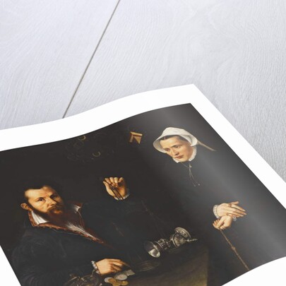 Portrait of a Essai Master and his Wife, half-length, c.1561-7 by Nicolas Neufchatel