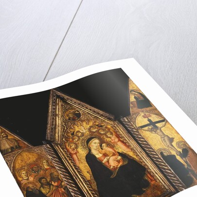 A Portable Triptych with the Madonna and Child Enthroned with Angels, by Agnolo Gaddi