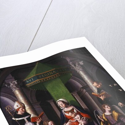 The Mystic Marraige of Saint Catherine with the Archangel Raphael and Tobias by Marco Palmezzano