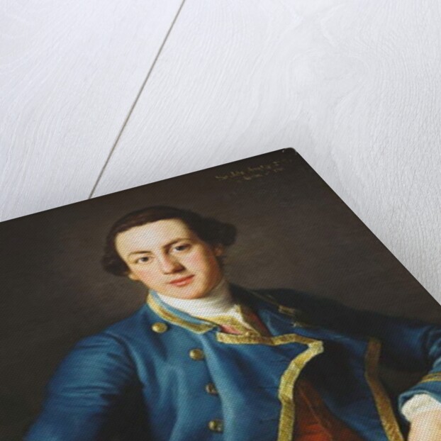 Portrait of Sir John Armytage, 2nd Bt., half-length, in Blue Coat and Crimson Waistcoat, 1758 by Pompeo Girolamo Batoni