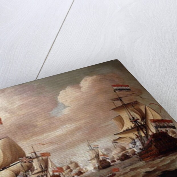 The English and Dutch Fleets exchanging Salutes at Sea with the 'Prince' and the 'Gouden Leeuw' in the Foreground, 1684 by Willem van de the Elder Velde