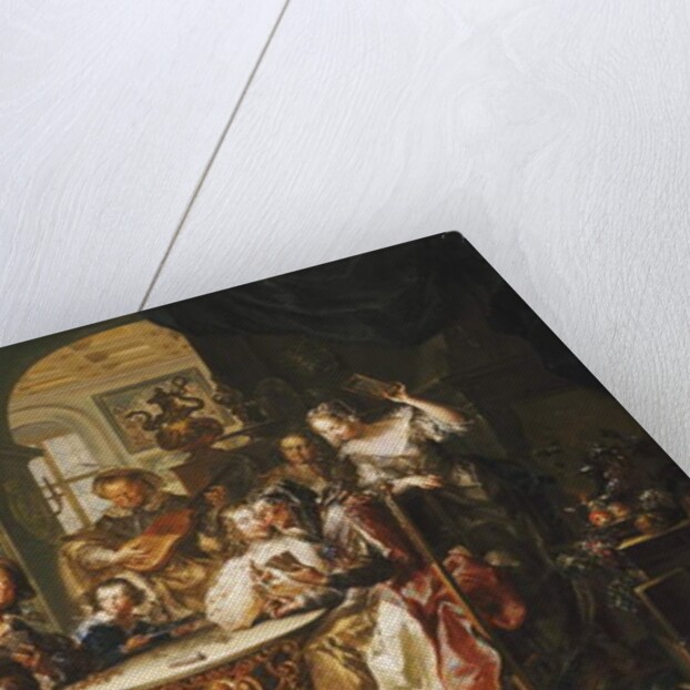 A Gentleman cheating at Cards with an elderly Lady in a sumptous Interior by Johann Georg Platzer