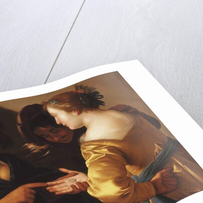 A Gypsy Fortune Teller with a Young Couple by Adam de Coster