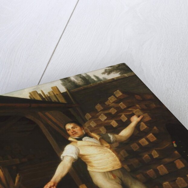 A Wheelmaker with a Fire Engine in a Yard, 1812 by Alexandre François Louis de Girardin