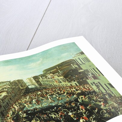The Fight between the Nicolotti and the Castellani, on the Ponte dei Pugni, Venice, 1673 by Joseph the younger Heintz