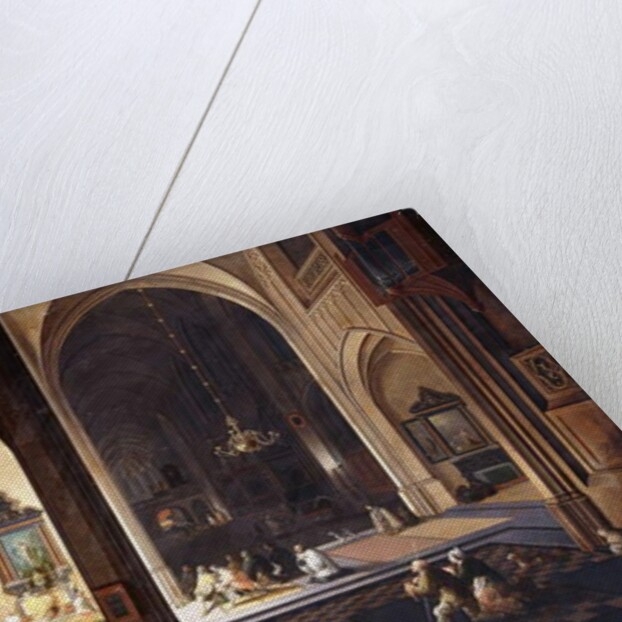 A Church at Night with a Priest celebrating Mass in a side Chapel by Pieter & Francken Frans Neeffs