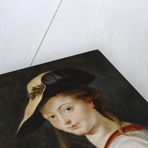 Portrait of a young Woman, stated to be Suzanna Fourment, bust length, as a Shepherdess by Peter Paul Rubens