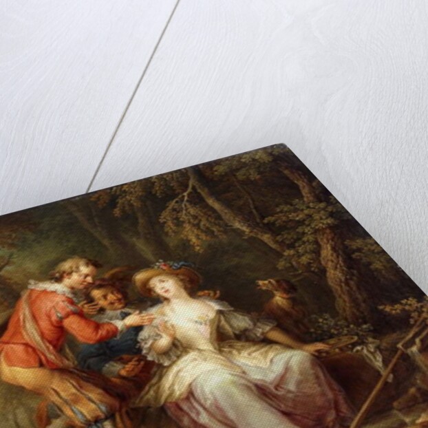 Amorous allegorical Scenes in wooded Landscapes by Frans Christoph Janneck