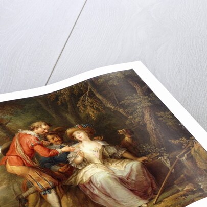 Amorous allegorical Scenes in wooded Landscapes by Frans Christoph Janneck