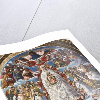 The Assumption of the Virgin with Saint Thomas receiving the Girdle between Saints Francis of Assisi and Anthony of Padua, 1480s by Benvenuto di Giovanni