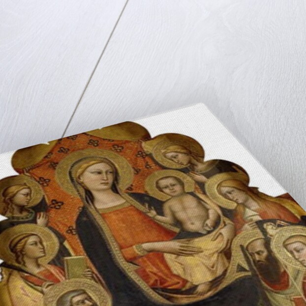 The Madonna and Child enthroned with Saints John the Baptist, Peter, Mary Magdalen, Paul and Stephen, a Female Martyr Saint and Angels by Nicolo di Pietro