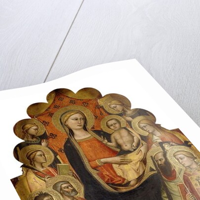 The Madonna and Child enthroned with Saints John the Baptist, Peter, Mary Magdalen, Paul and Stephen, a Female Martyr Saint and Angels by Nicolo di Pietro