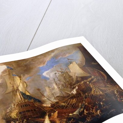 A Sea Battle with Sardinian and Venetian Warships and Sardinian and Egyptian Galleys in the Foreground, by Luca Carlevaris