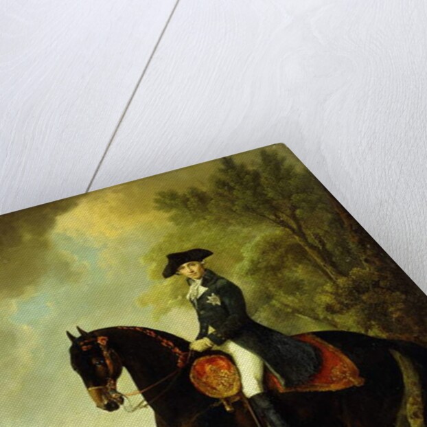 Portrait of a Nobleman, small full-length on Horseback by David Morier