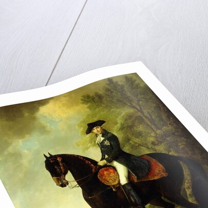 Portrait of a Nobleman, small full-length on Horseback by David Morier