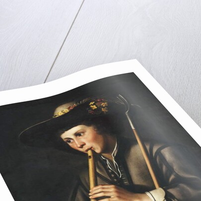 A Shepherd Playing the Pipes by Johan Baeck