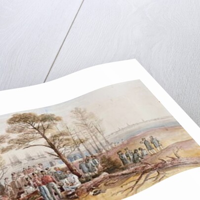 The Officers and Seamen of the Fleet on Shore at Nargen, 1855 by John Wilson Carmichael