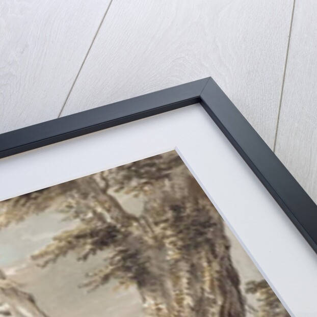 An Old Grey Horse Tethered to a Tree, a Boy resting nearby by Paul Sandby