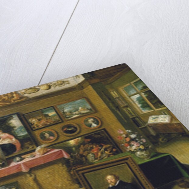 A collector's cabient with Abraham Ortelius and Justus Lipsius, 1618 by Frans II the Younger Francken