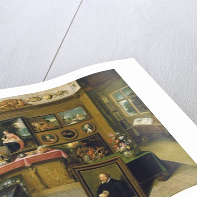 A collector's cabient with Abraham Ortelius and Justus Lipsius, 1618 by Frans II the Younger Francken