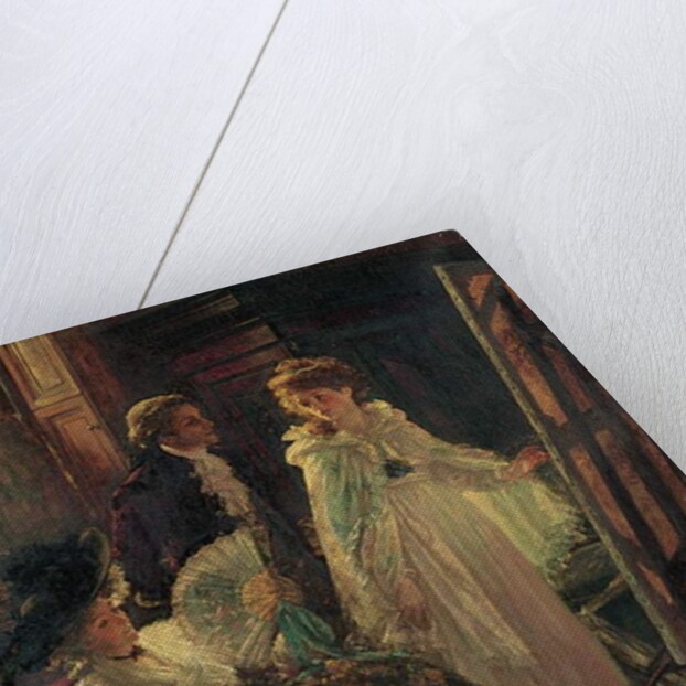 Miss Angel, Angelica Kauffman, Introduced by Lady Wentworth, visits Mr. Reynolds' Studio, 1892 by Margaret Isabel Dicksee