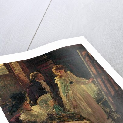 Miss Angel, Angelica Kauffman, Introduced by Lady Wentworth, visits Mr. Reynolds' Studio, 1892 by Margaret Isabel Dicksee