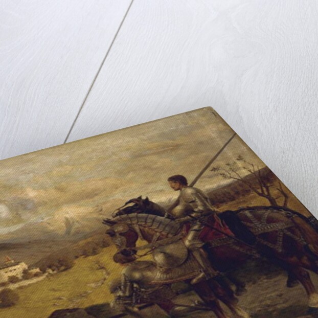 Knights before a wayside shrine by English School