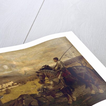 Knights before a wayside shrine by English School