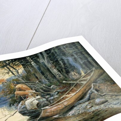 A Camp Site by the Lake, 1908 by Charles Marion Russell