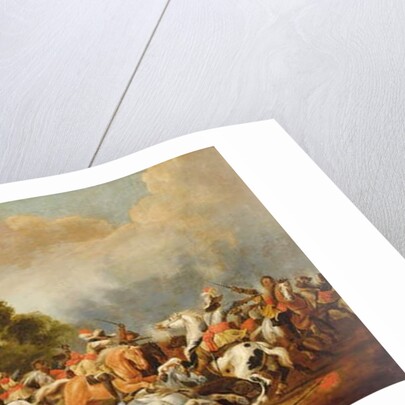 A cavalry skirmish by Palamedes Palamedesz