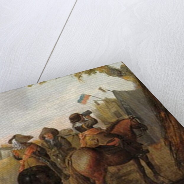 A military encampment with cavalrymen by Palamedes Palamedesz