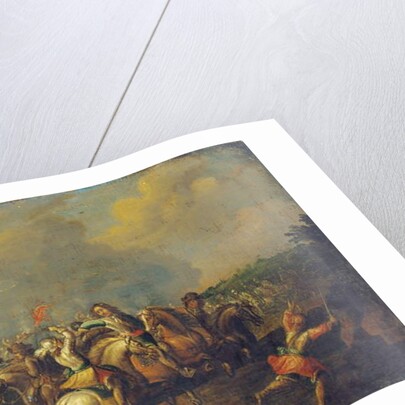 A cavalry skirmish by Palamedes Palamedesz