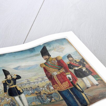 Ardeshir Mirza and Sulayman Khan Saham Al-Dowleh review their troops, 1850-51 by Abu'l Hassan Ghaffari