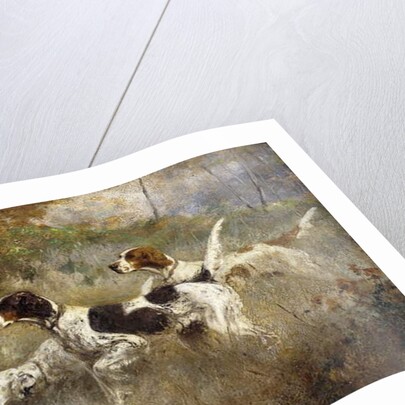 The Setters Three, Bob, Bill and Ginger on a triple point, 1927 by Percival Leonard Rosseau