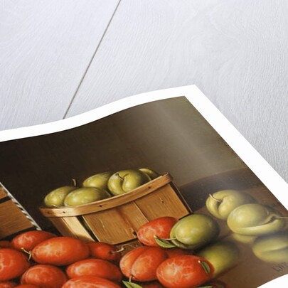 Baskets of Plums by Levi Wells Prentice