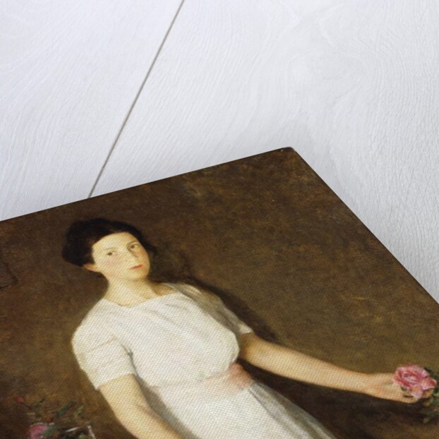 Girl with Red Rose by Charles Webster Hawthorne