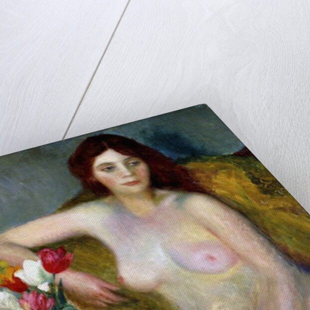 nude with Tulips, by William James Glackens