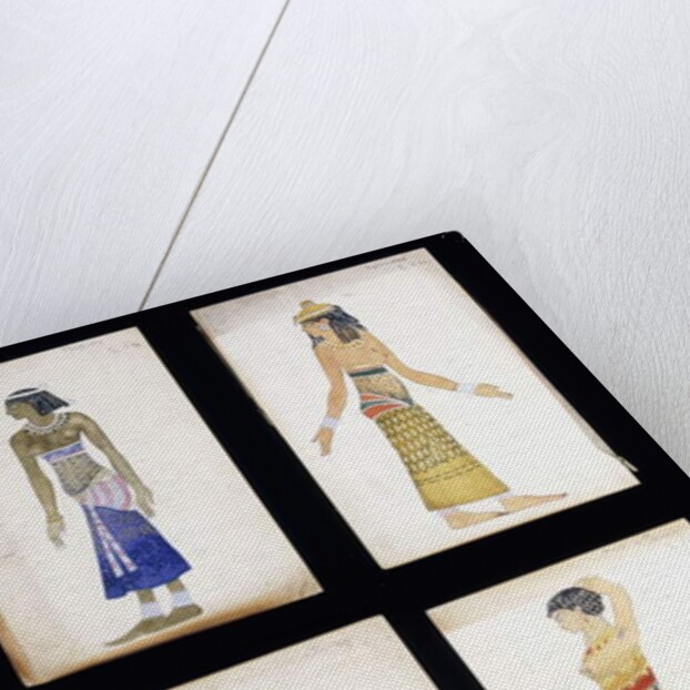 Egyptian Costume Designs for a Dancer, a Musician, Ta-Or, and Cleopatra's Sister by Leon Bakst