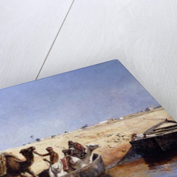 An Embarkment of Camels on the Beach at Sale, Maroc, 1880 by Edwin Lord Weeks