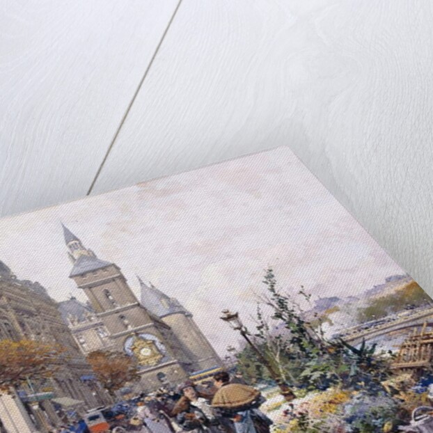 Le Quai aux Fleurs and Hotel by Eugene Galien-Laloue