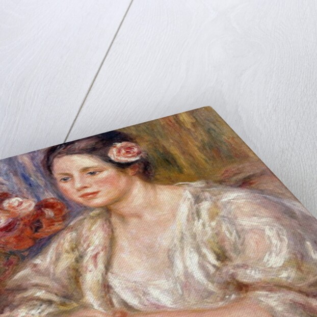 Madeleine in a White Blouse and Bouquet of Flowers, c.1915-1919 by Pierre Auguste Renoir